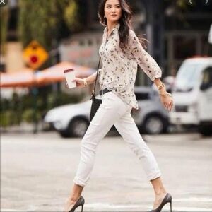 Cabi Slim Boyfriend White Jeans #5171  Size 12